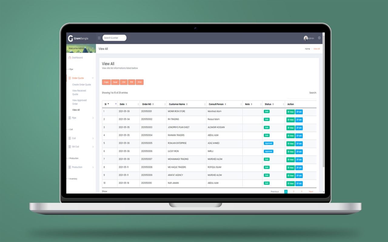 MetalOne Bangladesh Inventory Web Application