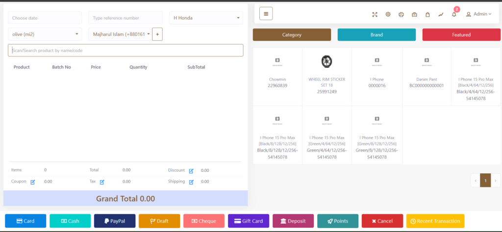 E-Sale POS dashboard screenshot 2